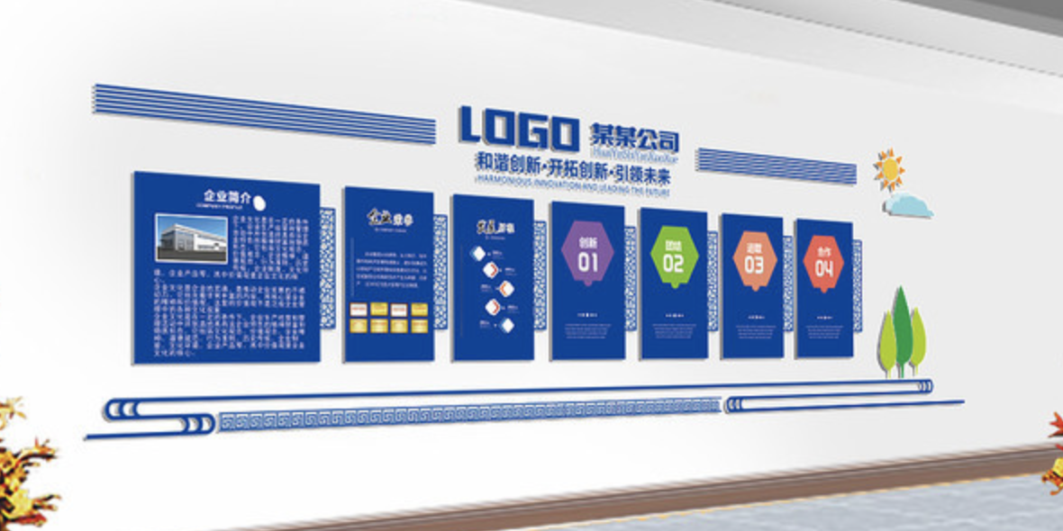 藍(lán)色簡(jiǎn)約企業(yè)風(fēng)采展示文化墻設(shè)計(jì)(圖3) 藍(lán)色簡(jiǎn)約企業(yè)風(fēng)采展示文化墻設(shè)計(jì)(圖3)